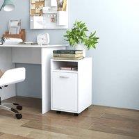 Berkfield Home Side Cabinet with Wheels White 33x38x60 cm Engineered Wood | Size: 33 x 38 x 60 cm