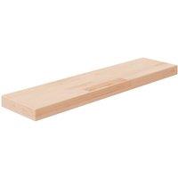 Berkfield Home Shelf Board 80x20x4 cm Untreated Solid Wood Oak in Light Tan | Size: 80 x 20 x 4 cm