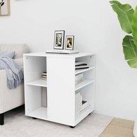 Berkfield Home Rolling Cabinet White 60x53x72 cm Engineered Wood | Size: 60 x 53 x 72 cm