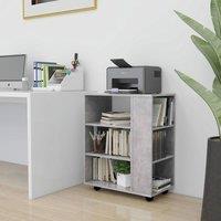 Berkfield Home Rolling Cabinet Concrete Grey 60x35x75 cm Engineered Wood | Size: 60 x 35 x 75 cm