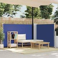 Berkfield Home Retractable Side Awning Blue 120x1000 cm