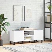 Berkfield Home Record Cabinet White 121x38x48 cm Engineered Wood | Size: 121 x 38 x 48 cm