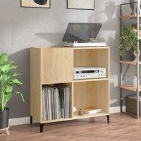 Berkfield Home Record Cabinet Sonoma Oak 84.5x38x89 cm Engineered Wood in Light Brown
