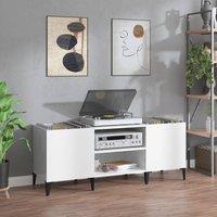 Berkfield Home Record Cabinet High Gloss White 121x38x48 cm Engineered Wood | Size: 121 x 38 x 48 cm