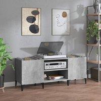 Berkfield Home Record Cabinet Concrete Grey 121x38x48 cm Engineered Wood | Size: 121 x 38 x 48 cm