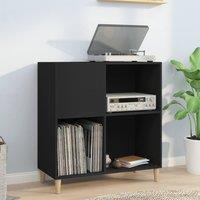 Berkfield Home Record Cabinet Black 84.5x38x89 cm Engineered Wood