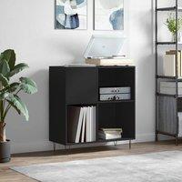 Berkfield Home Record Cabinet Black 84.5x38x89 cm Engineered Wood