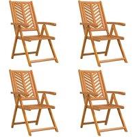 Berkfield Home Reclining Garden Chairs 4 pcs Solid Wood Acacia in Brown