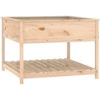 Berkfield Home Planter with Shelf 111.5x111.5x81 cm Solid Wood Pine in Light Oak