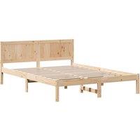 Berkfield Home Pine Wood Bed Frame Natural Solid Pine wood 160 x 200 cm Simple in Light Brown
