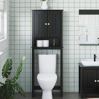 Berkfield Home Over-the-Toilet Storage BERG Black 60x27x164.5 cm Solid Wood