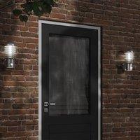 Berkfield Home Outdoor Wall Lights with Sensors 2pcs Silver Stainless Steel