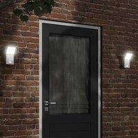 Berkfield Home Outdoor LED Wall Lights with Sensors 2pcs White Die-cast Aluminium