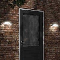 Berkfield Home Outdoor LED Wall Lights with Sensors 2pcs White Die-cast Aluminium
