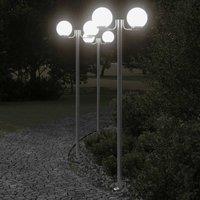 Berkfield Home Outdoor Floor Lamps 3pcs Silver 215 cm Stainless Steel