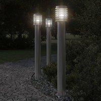 Berkfield Home Outdoor Floor Lamps 3pcs Silver 110cm Stainless Steel