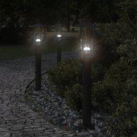 Berkfield Home Outdoor Floor Lamps 3pcs Black 60 cm Stainless Steel
