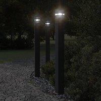 Berkfield Home Outdoor Floor Lamp with Sensor Black 110 cm Aluminium