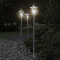 Berkfield Home Outdoor Floor Lamp Silver 120 cm Stainless Steel