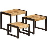 Berkfield Home Nesting Tables 3 pcs Solid Mango Wood in Brown