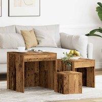Berkfield Home Nesting Tables 3 pcs Old Wood Engineered Wood in Brown