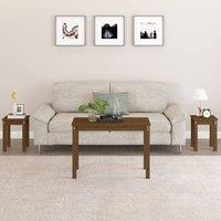 Berkfield Home Nesting Tables 3 pcs Honey Brown Solid Wood Pine