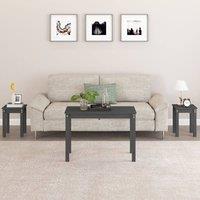 Berkfield Home Nesting Tables 3 pcs Grey Solid Wood Pine