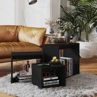 Berkfield Home Nesting Tables 3 pcs Black Engineered Wood