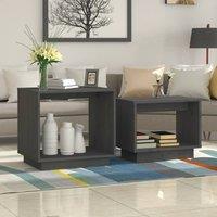 Berkfield Home Nesting Coffee Tables 2 pcs Grey Solid Wood Pine