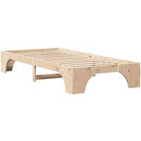 Berkfield Home Natural Bed Frame Natural wood Solid Pine wood 75 x 190 cm Simple