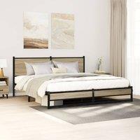 Berkfield Home Metal Bed Frame without Mattress Sonoma Oak 160x200 cm in Natural