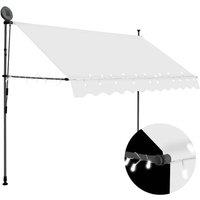 Berkfield Home Manual Retractable Awning with LED 250 cm Cream