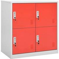 Berkfield Home Locker Cabinet Light Grey & Red 90x45x92.5 cm Steel