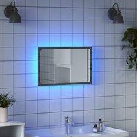 Berkfield Home LED Bathroom Mirror Grey Sonoma 60x8.5x38 cm Engineered Wood