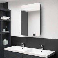 Berkfield Home LED Bathroom Mirror Cabinet Shining Grey 60x11x80 cm | Size: 60 x 11 x 80 cm