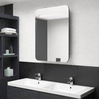 Berkfield Home LED Bathroom Mirror Cabinet Grey 60x11x80 cm | Size: 60 x 11 x 80 cm