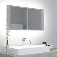 Berkfield Home LED Bathroom Mirror Cabinet Concrete Grey 90x12x45 cm | Size: 90 x 12 x 45 cm