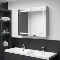 Berkfield Home LED Bathroom Mirror Cabinet Concrete Grey 80x12x68 cm | Size: 80 x 12 x 68 cm