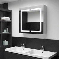 Berkfield Home LED Bathroom Mirror Cabinet 80x12.2x68 cm in Black