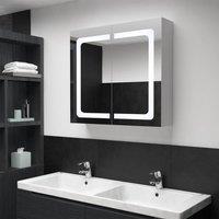Berkfield Home LED Bathroom Mirror Cabinet 80x12.2x68 cm in White