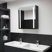 Berkfield Home LED Bathroom Mirror Cabinet 62x14x60 cm in Black | Size: 62 x 14 x 60 cm