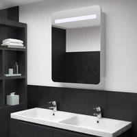 Berkfield Home LED Bathroom Mirror Cabinet 60x11x80 cm in White | Size: 60 x 11 x 80 cm