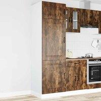 Berkfield Home Kitchen Cupboard Kalmar Smoked Oak Engineered Wood in Brown