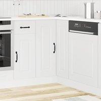Berkfield Home Kitchen Corner Base Cabinet Kalmar White Engineered Wood