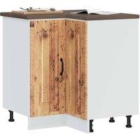 Berkfield Home Kitchen Corner Base Cabinet Kalmar Old Wood Engineered Wood in Brown