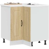 Berkfield Home Kitchen Corner Base Cabinet Kalmar Sonoma Oak Engineered Wood in Brown