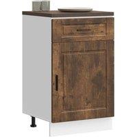 Berkfield Home Kitchen Base Cabinet Porto Smoked Oak Engineered Wood in Brown