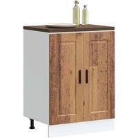 Berkfield Home Kitchen Base Cabinet Porto Old Wood Engineered Wood in Brown