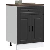 Berkfield Home Kitchen Base Cabinet Porto Black Engineered Wood