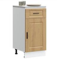 Berkfield Home Kitchen Base Cabinet Porto Artisan Oak Engineered Wood in Brown